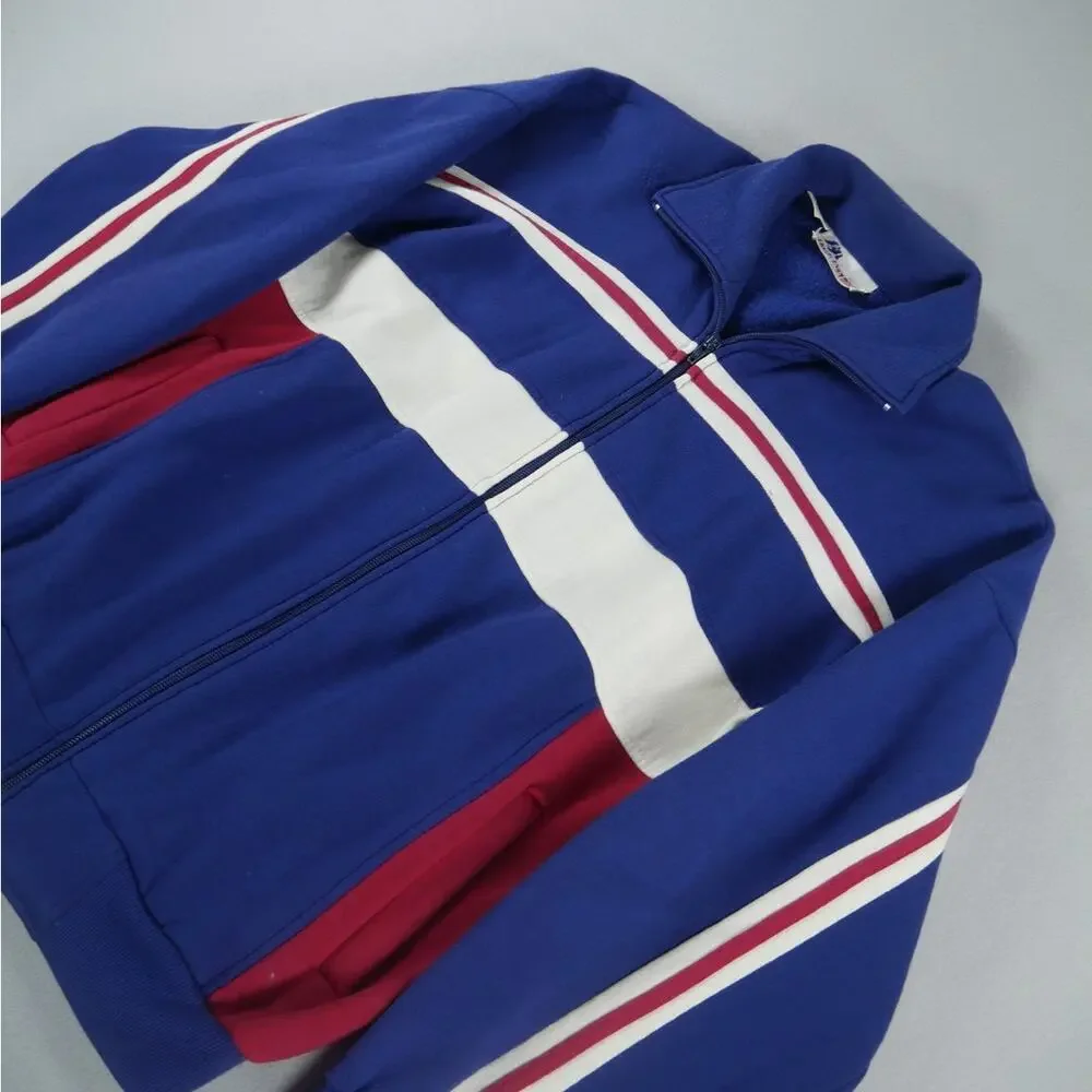 Vintage Y2K Hush Puppies Menswear Track Jacket Mens Size Medium Blue/White/Red